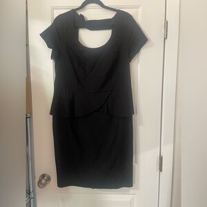 Torrid Black Mini Peplum Dress with Cutout Detail